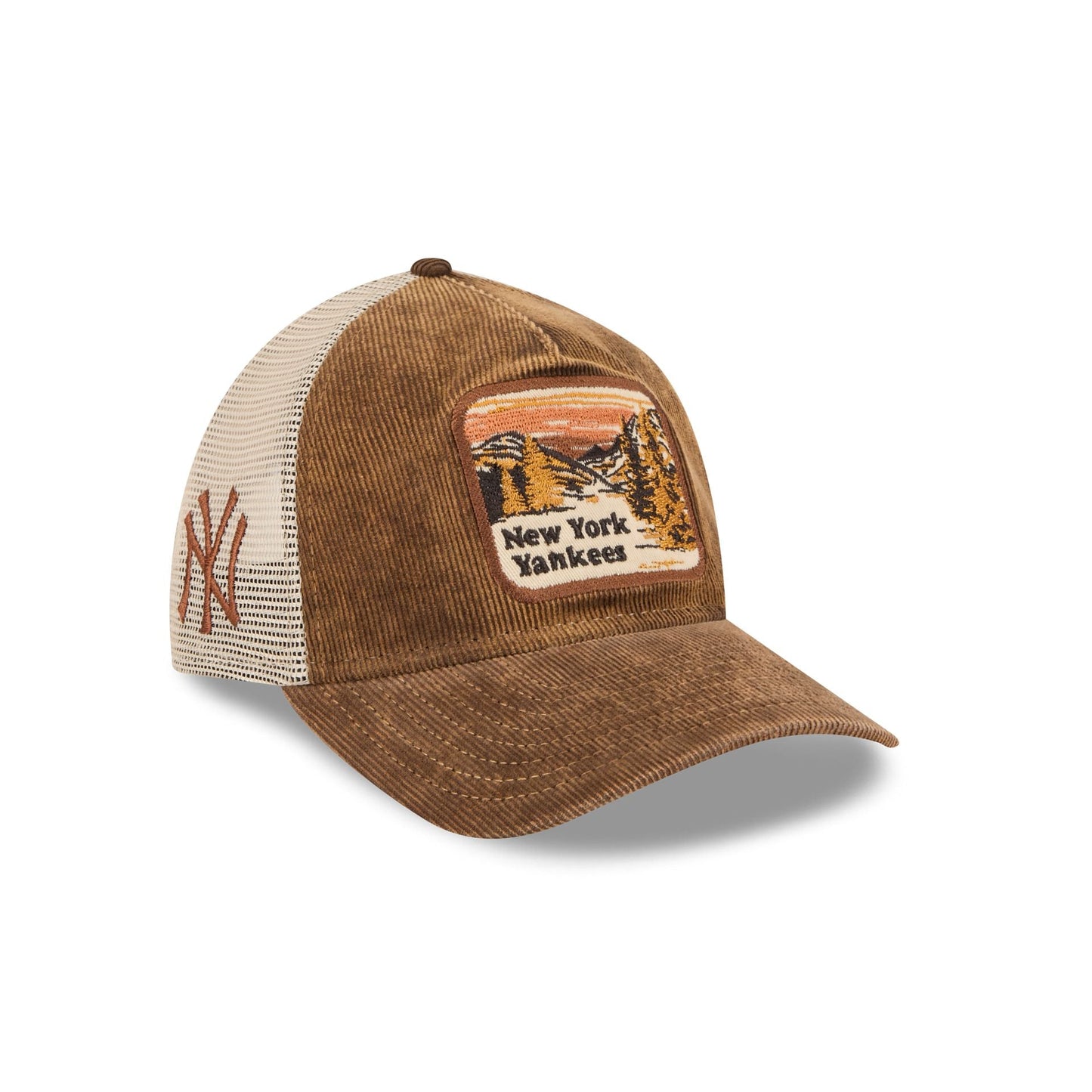 New York Yankees Vintage Landscape Brown 9TWENTY A-Frame Trucker Hat