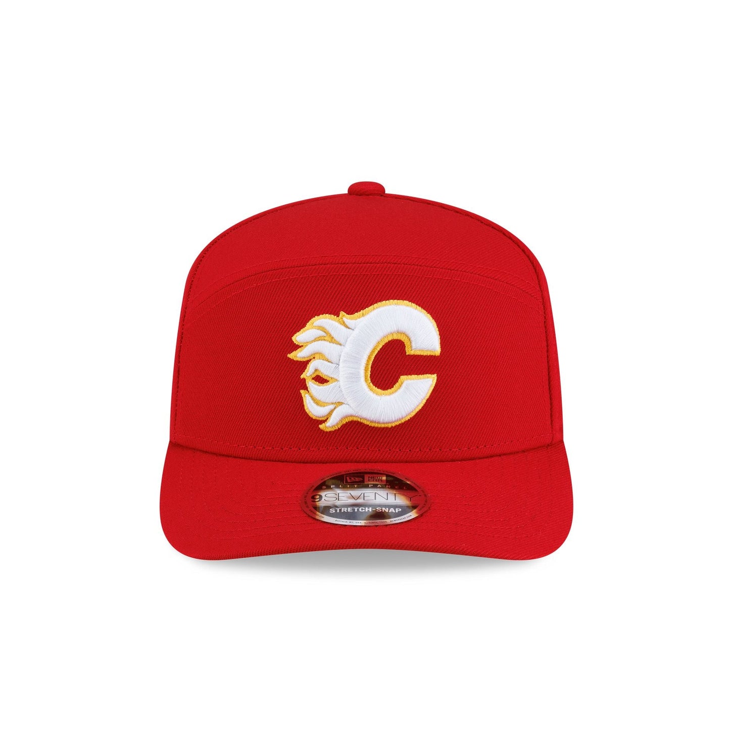 Calgary Flames Poly Split Panel 9SEVENTY Stretch-Snap Hat
