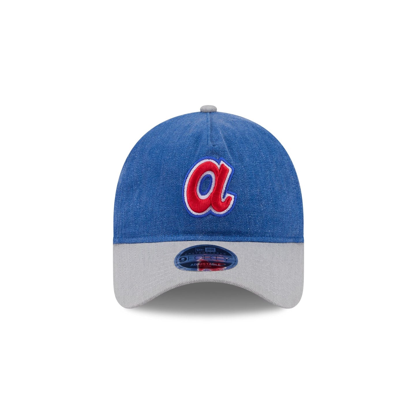 Atlanta Braves Herringbone Team Colors 9FORTY A-Frame Adjustable Hat