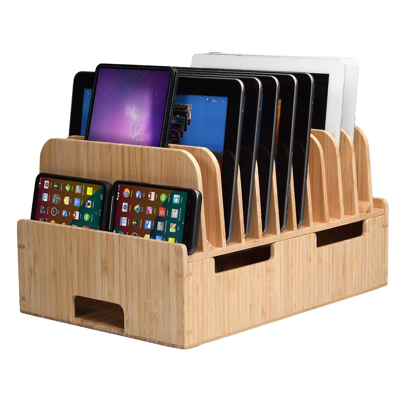 MobileVision Bamboo 12-Port Charger for efficient charging and organized power management