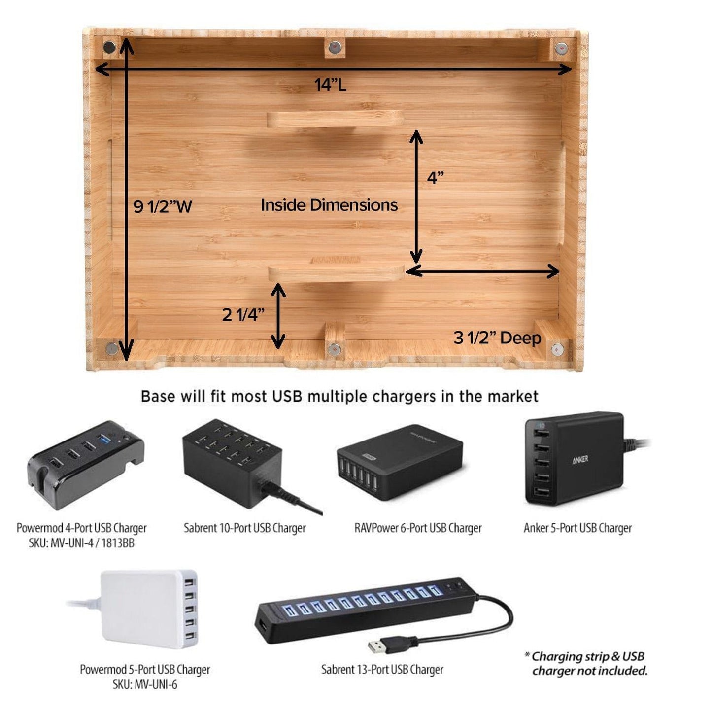 MobileVision Bamboo 12-Port Charger for efficient charging and organized power management