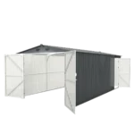 10'x20' Metal Garage Shed with Double Front Doors, Side Entry Door