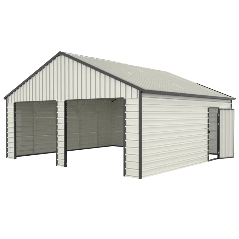 23' x 22' Double Garage Metal Shed with Side Entry Door