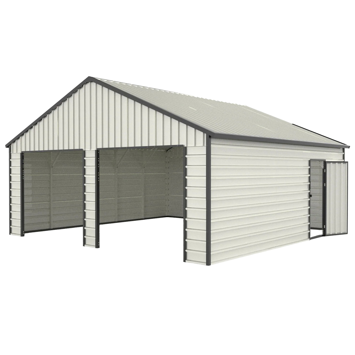 23' x 22' Double Garage Metal Shed with Side Entry Door 23' x 22' Double Garage Metal Shed with Side Entry Door