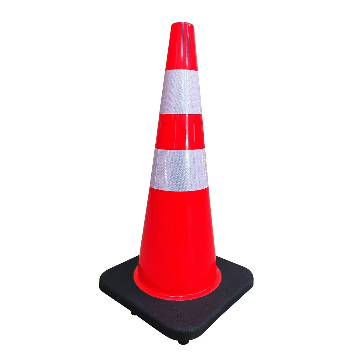 28" Traffic Cone, Reflective, Black Base 28" Traffic Cone, Reflective, Black Base