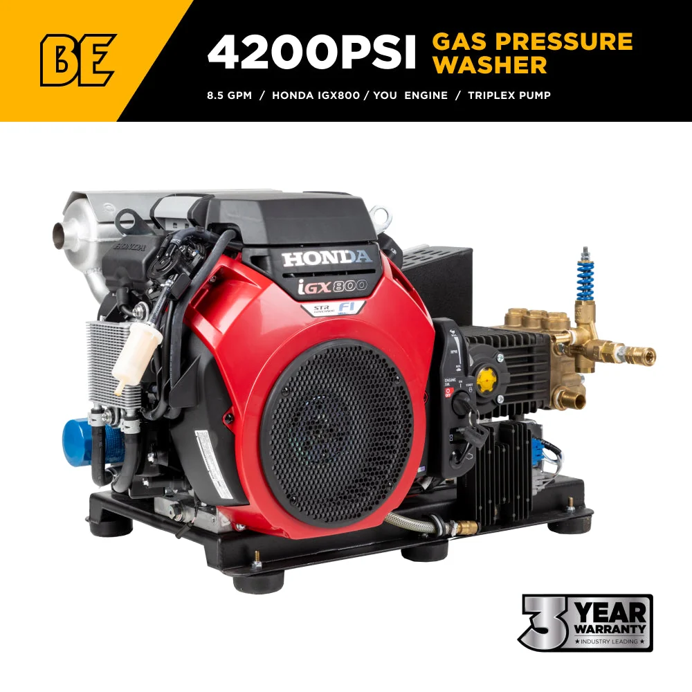 4,200 PSI 8.5 GPM Truck Mount Cold Water Gas Pressure Washer - B3528HETBGS 4,200 PSI 8.5 GPM Truck Mount Cold Water Gas Pressure Washer - B3528HETBGS