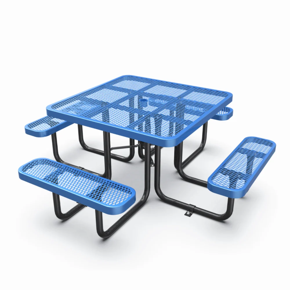 46” Square Metal Picnic Table with Umbrella Hole 46” Square Metal Picnic Table with Umbrella Hole