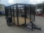 5x8 Straight Deck Utility Trailer with 4ft Mesh Side 3500lb Axle