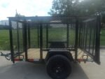 5x8 Straight Deck Utility Trailer with 4ft Mesh Side 3500lb Axle
