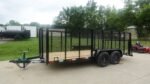 6.4×16 Dovetail Utility Trailer with 4ft Mesh Side (2) 3,500lb Axles