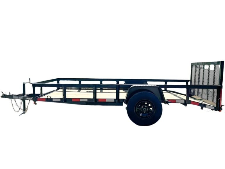 6.4x12 Powder Coated Dovetail Utility Trailer With Gate 3500lb Axle