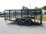 6.4x14 Dovetail Utility Trailer 4ft Mesh (2) 3500lb Axles