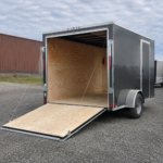 6x12 Single Axle Charcoal Enclosed Cargo Trailer – Collins Custom Cargo