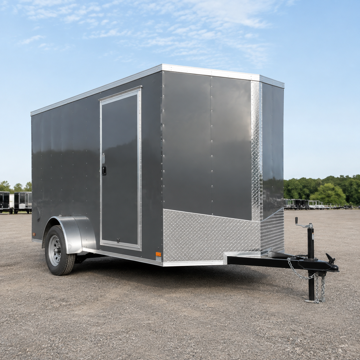 6x12 Single Axle Charcoal Enclosed Cargo Trailer – Collins Custom Cargo 6x12 Single Axle Charcoal Enclosed Cargo Trailer – Collins Custom Cargo