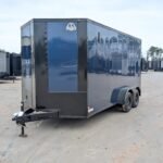 7×16 Indigo Blue blackout Enclosed Cargo Trailer (Titanium Cargo)