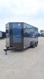 7×16 Indigo Blue blackout Enclosed Cargo Trailer (Titanium Cargo)