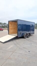 7×16 Indigo Blue blackout Enclosed Cargo Trailer (Titanium Cargo)
