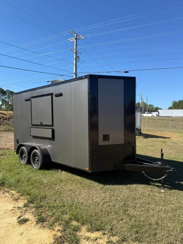 7x14 Titanium Cargo Charcoal Blackout Concession Trailer for Sale