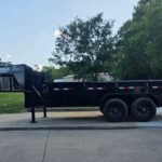 7x16 Gorilla Telescopic Gooseneck IBeam Dump Trailer 2ft Sides (2) 7K Axles