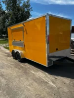 7x16 Hook and Line Cargo Yellow Concession Trailer for Sale