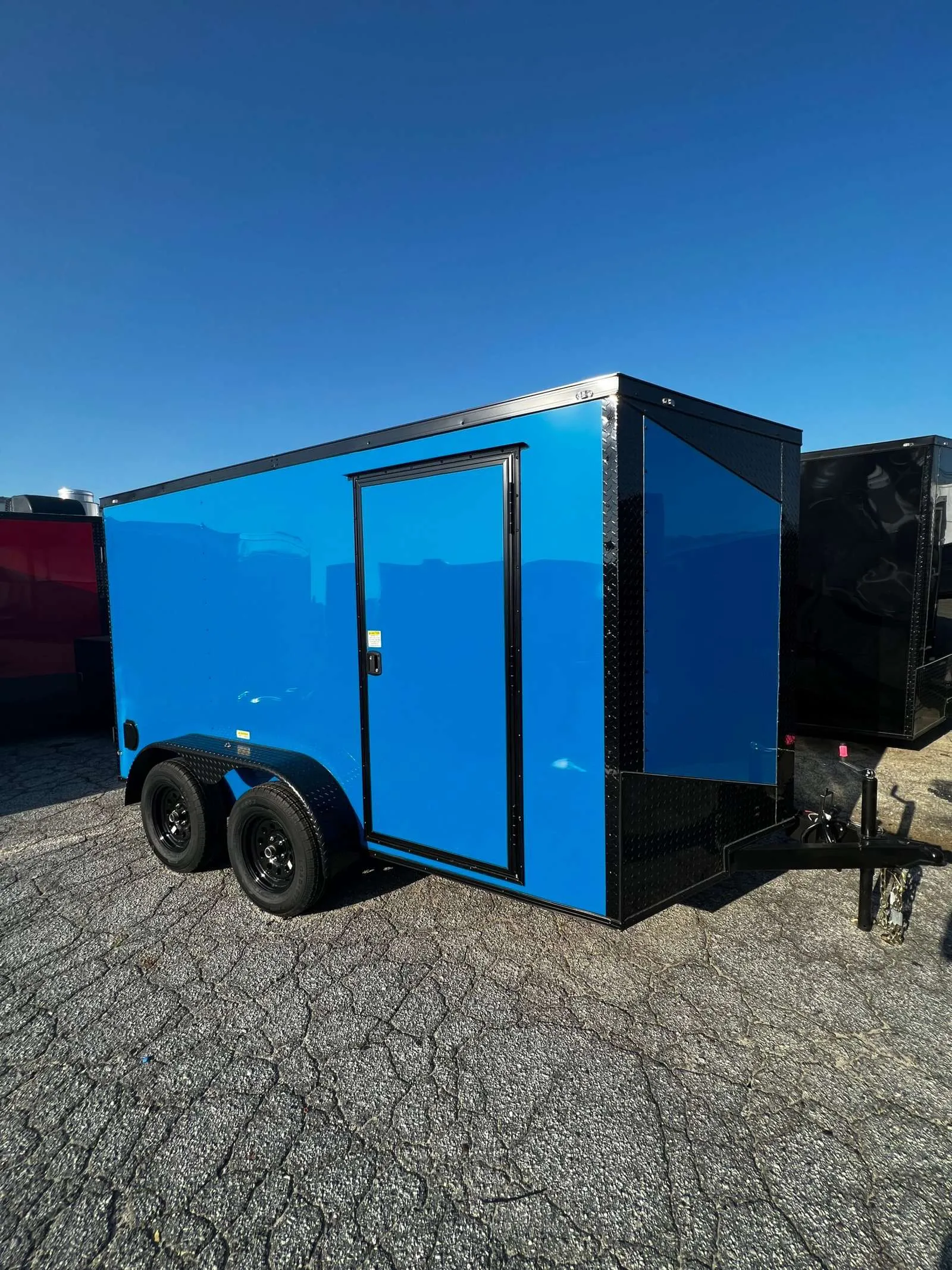 7x16 Tandem Axle Electric Blue Enclosed Cargo Trailer – Collins Custom Cargo 7x16 Tandem Axle Electric Blue Enclosed Cargo Trailer – Collins Custom Cargo