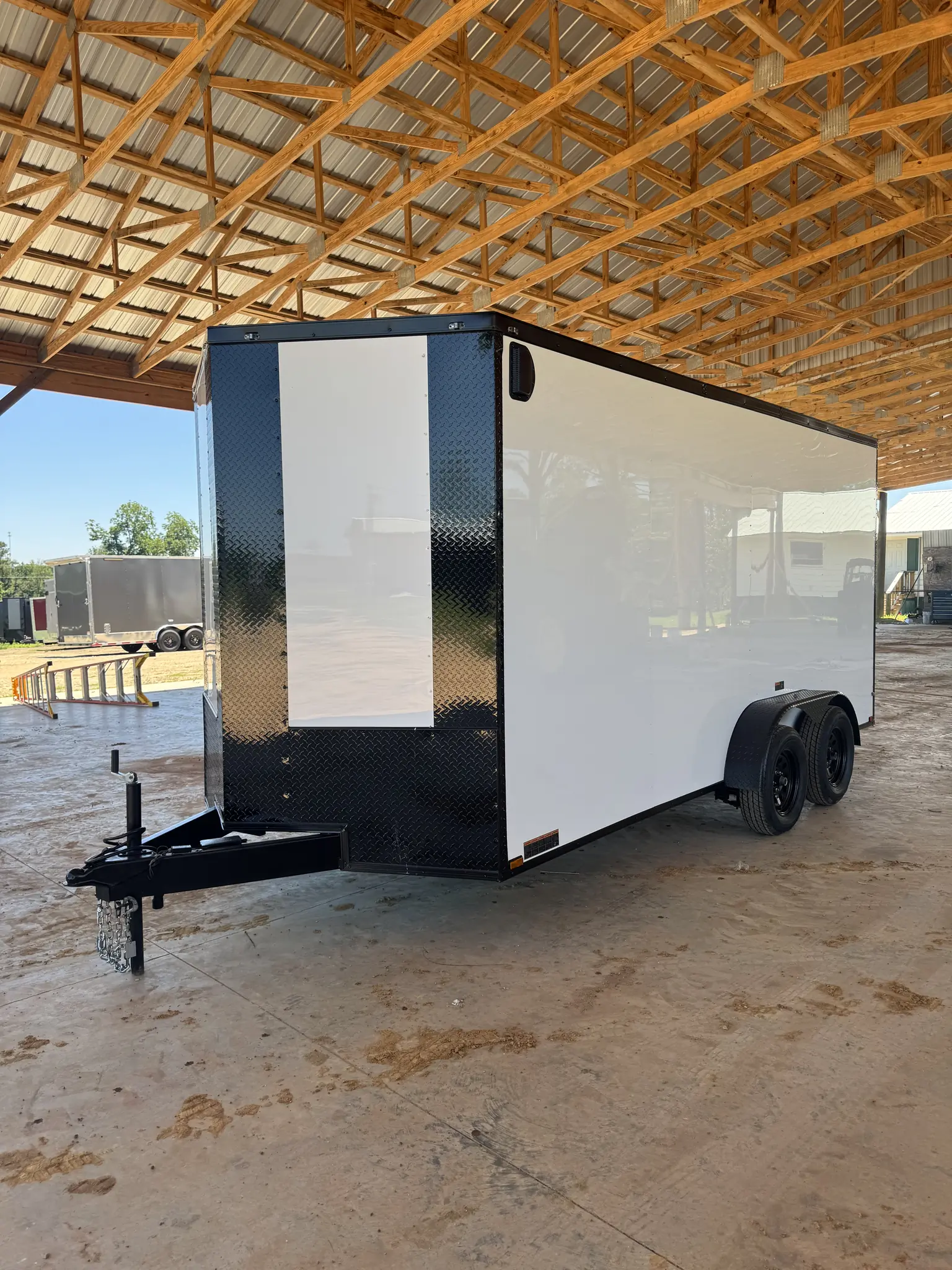 7x16 Tandem Axle White Blackout Enclosed Cargo Trailer – Collins Custom Cargo 7x16 Tandem Axle White Blackout Enclosed Cargo Trailer – Collins Custom Cargo