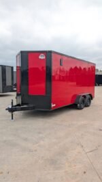 7x16 Titanium Cargo Red Blackout Enclosed Cargo Trailer for Sale