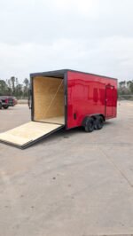 7x16 Titanium Cargo Red Blackout Enclosed Cargo Trailer for Sale
