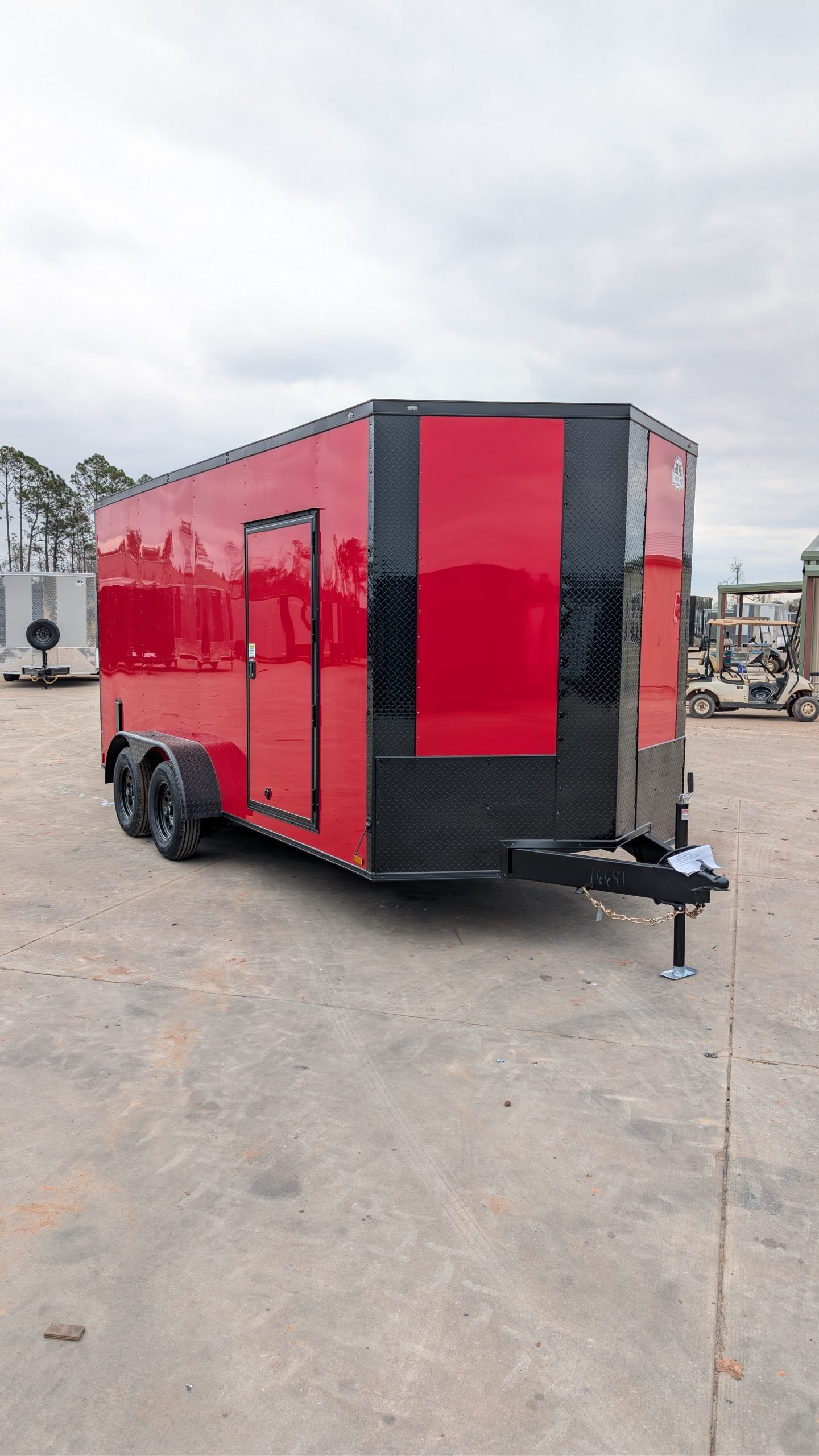 7x16 Titanium Cargo Red Blackout Enclosed Cargo Trailer for Sale 7x16 Titanium Cargo Red Blackout Enclosed Cargo Trailer for Sale