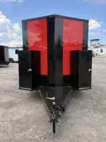8.5x24TA2 Hook & Line BBQ Concession Porch Trailer Red Blackout Package
