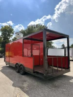 8.5x24TA2 Hook & Line BBQ Concession Porch Trailer Red Blackout Package