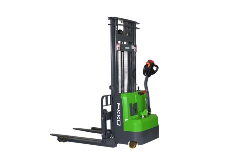 EKKO Lithium Straddle Stacker 3000 lb. Capacity 118" Height, Side Shift EB14CS-118Li