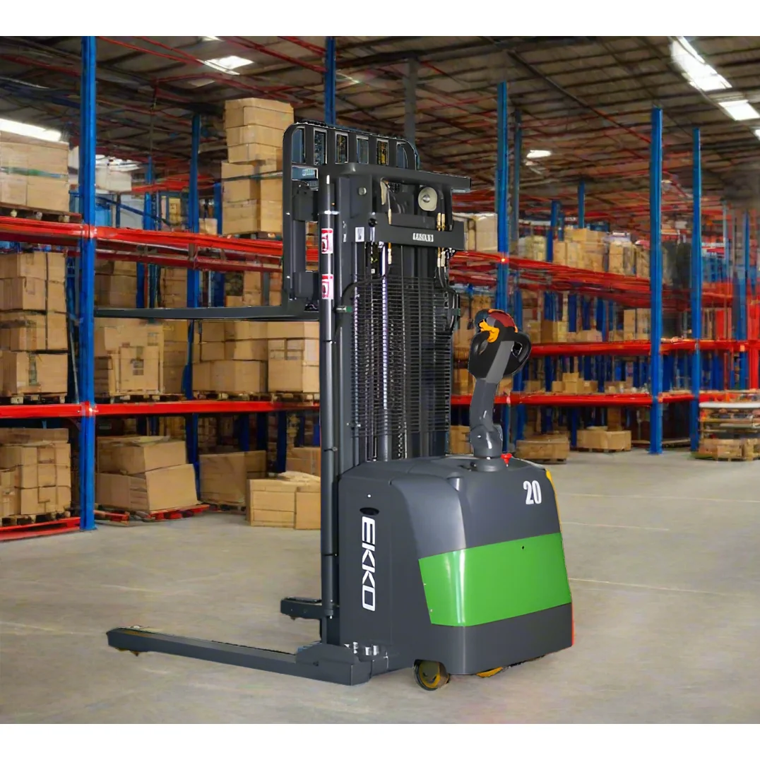 Electric Straddle Stacker | 4400 lb. Cap.| 189" Height | EKKO EB20CS-189LI Electric Straddle Stacker | 4400 lb. Cap.| 189" Height | EKKO EB20CS-189LI