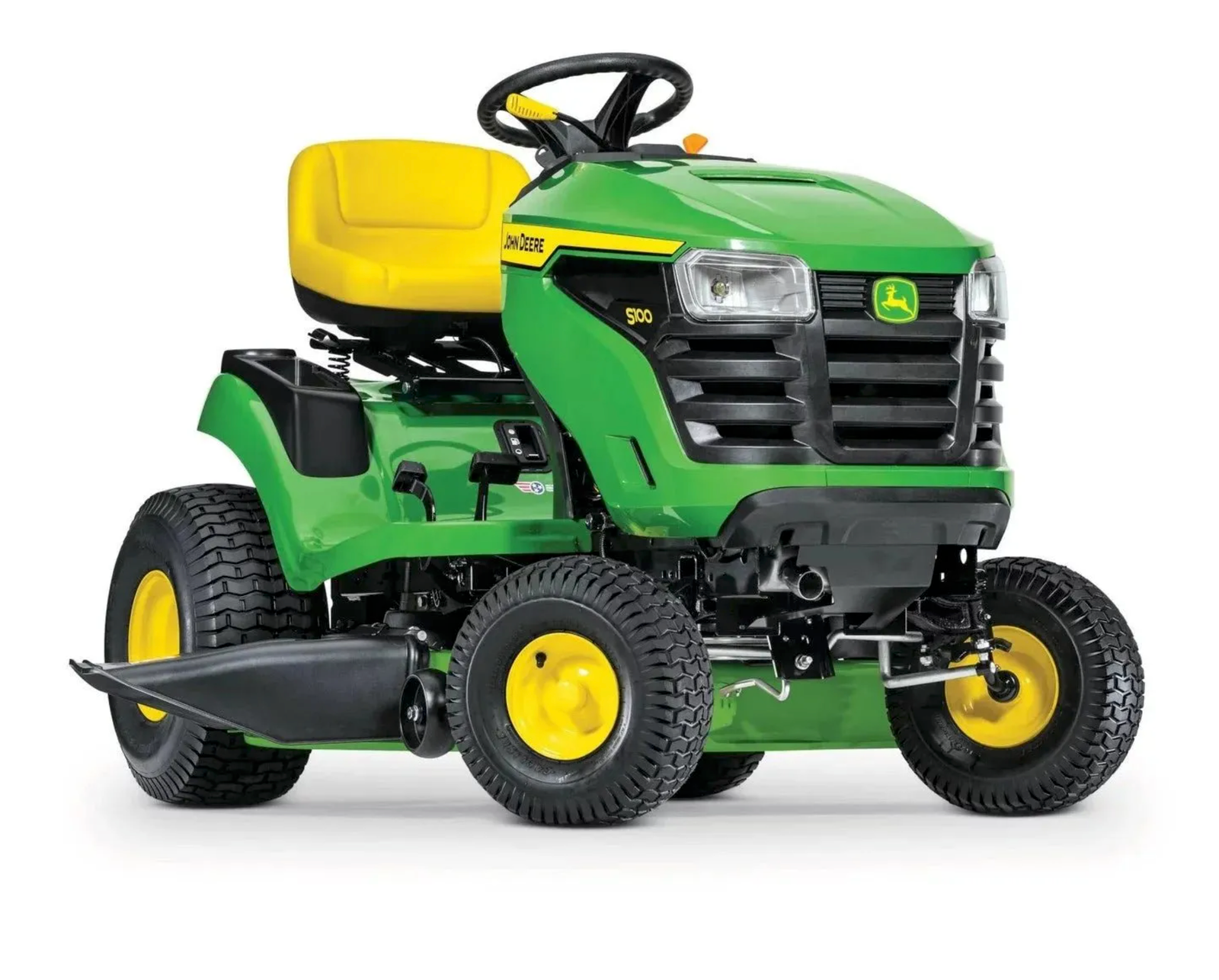 John Deere S100 42-Inch 17.5 HP Gas Riding Lawn Tractor Hydrostatic Transmission John Deere S100 42-Inch 17.5 HP Gas Riding Lawn Tractor Hydrostatic Transmission