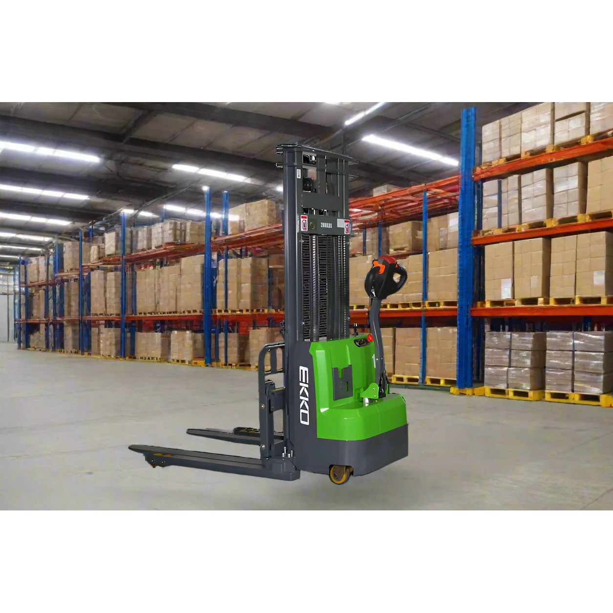 Lithium Straddle Stacker | 3000 lb. Cap.| 138" Height | EKKO EB14C-138LI Lithium Straddle Stacker | 3000 lb. Cap.| 138" Height | EKKO EB14C-138LI