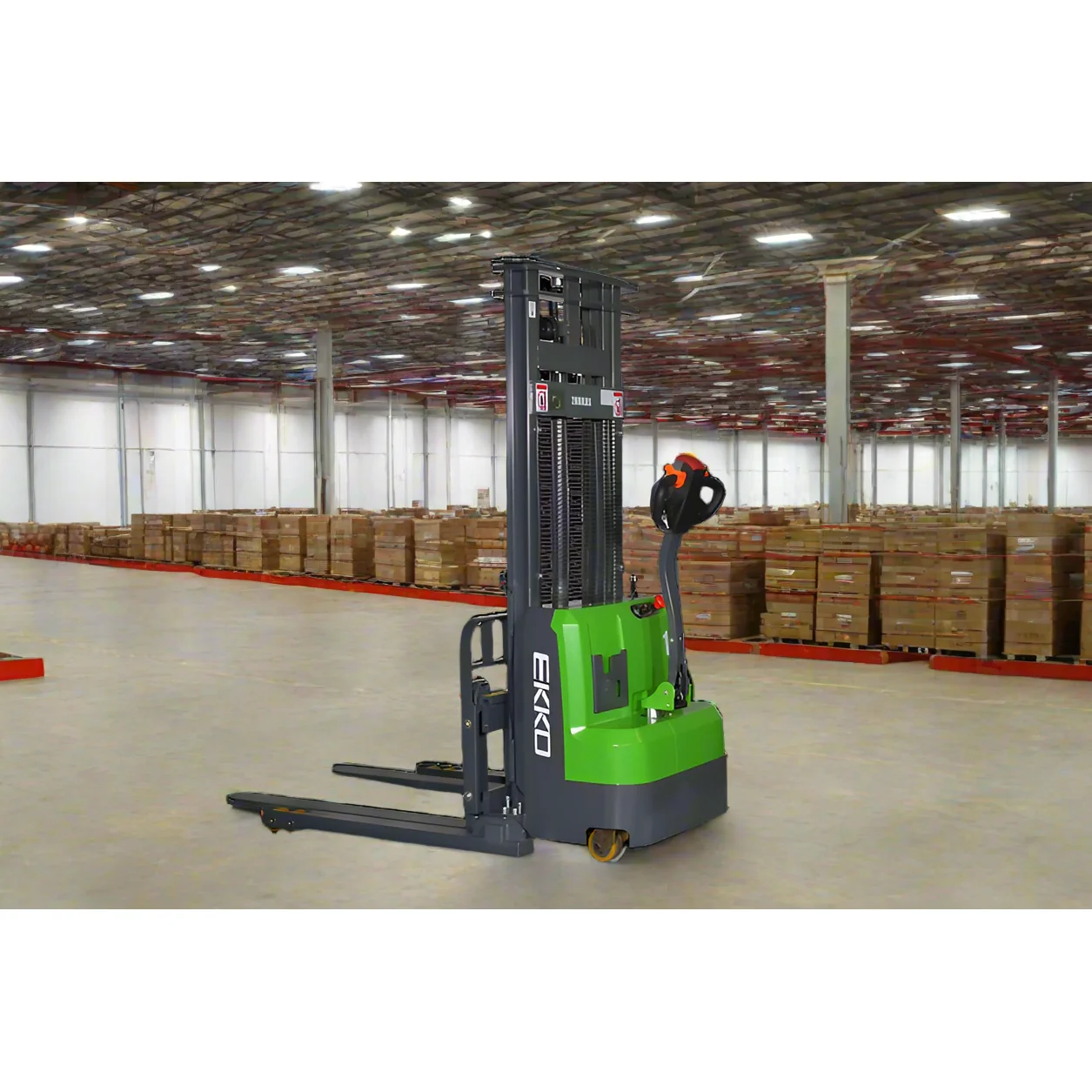 Lithium Straddle Stacker | 3000 lb. Cap.| 145" Height | EKKO EB14C-145Li Lithium Straddle Stacker | 3000 lb. Cap.| 145" Height | EKKO EB14C-145Li