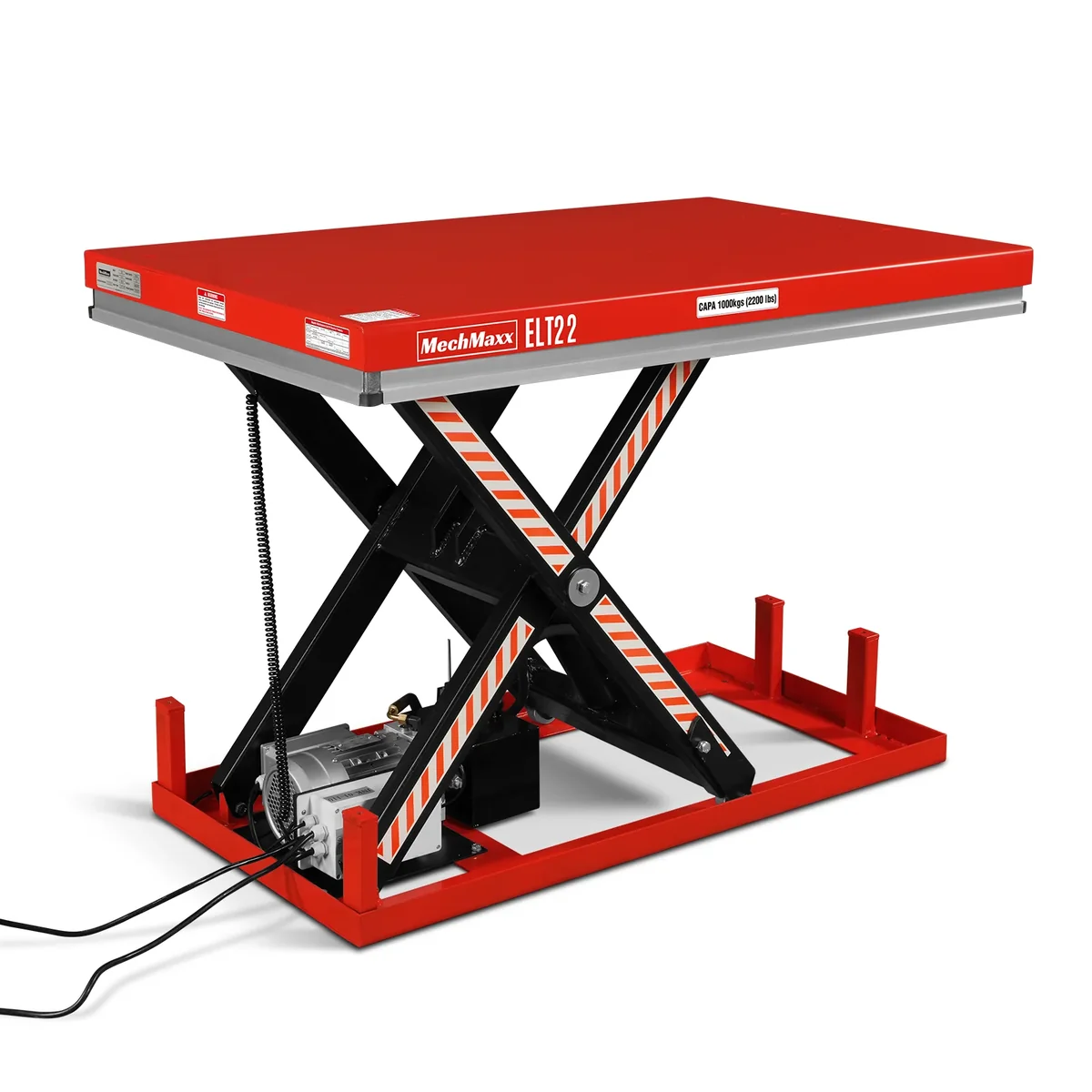 MechMaxx 2200lb Capacity Stationary Electric Hydraulic Lift Table , 51.2" x 32.3" Platform, 39.4" Lift Height , UL Certified Motor, ELT22 MechMaxx 2200lb Capacity Stationary Electric Hydraulic Lift Table , 51.2" x 32.3" Platform, 39.4" Lift Height , UL Certified Motor, ELT22