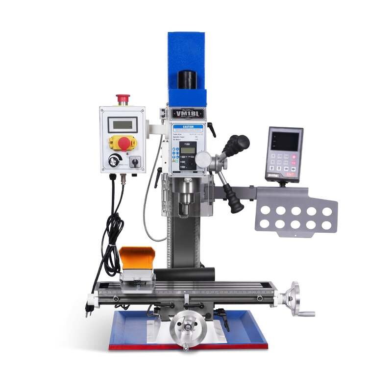 MechMaxx 500201 VM18LD 6" x 20" Benchtop Mill Drill with DRO – 1HP Variable Speed R8 Milling Machine MechMaxx 500201 VM18LD 6" x 20" Benchtop Mill Drill with DRO – 1HP Variable Speed R8 Milling Machine