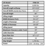 Tuxedo FP8K-DX 8,000 lb Deluxe Storage Lift - Poly casters, drip trays, jack...